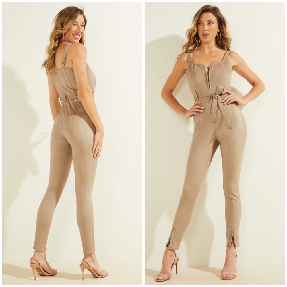 New GUESS Faux suede jumpsuit SZ S